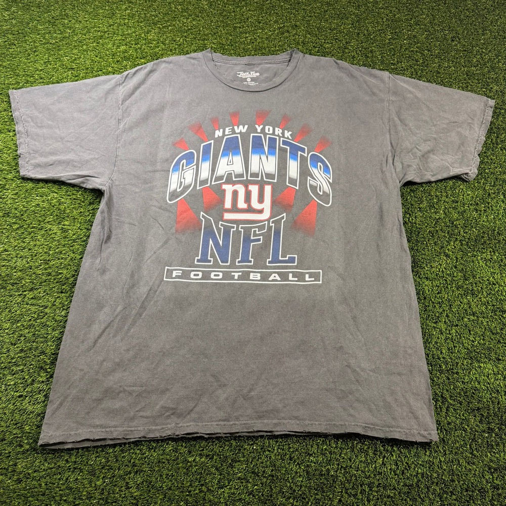 Junk Food New York Giants NFL Football T-Shirt XL Gray Faded Distressed Graphic